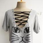 The Cat Women Cool Stud T-Shirt (Gray)