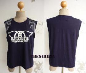 The Aerosmith D.I.Y Peace Stud Chain T-Shirt (Navy) Free Size