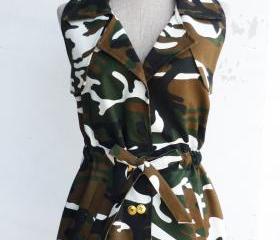 Cool Military Girl Tunic Shirt No.1 Free Size