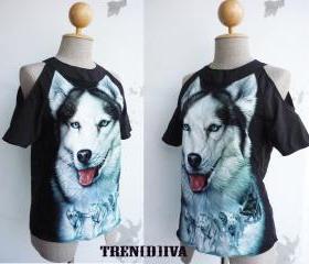 The Wolf Open Shoulder Cool Blouse Size XS-S