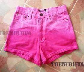 High Waisted Pink Shorts Cool Gradient Pink Shorts
